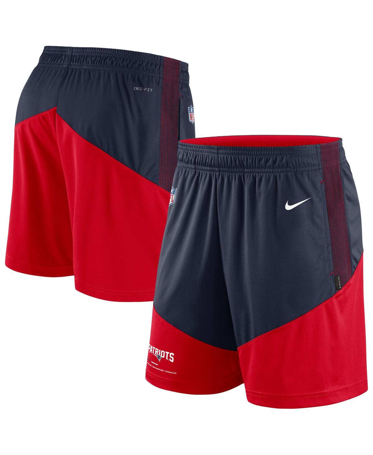 Shop Nike Men's  Navy, Red New England Patriots Primary Lockup Performance Shorts In Navy,red