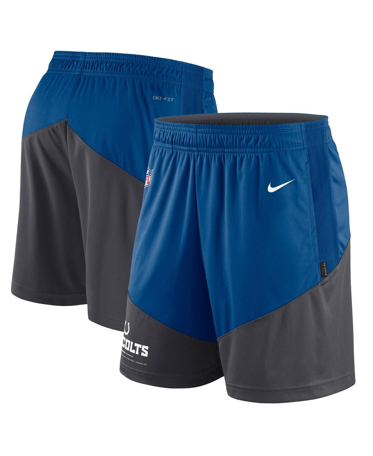 Shop Nike Men's  Royal, Anthracite Indianapolis Colts Primary Lockup Performance Shorts In Royal,anthracite