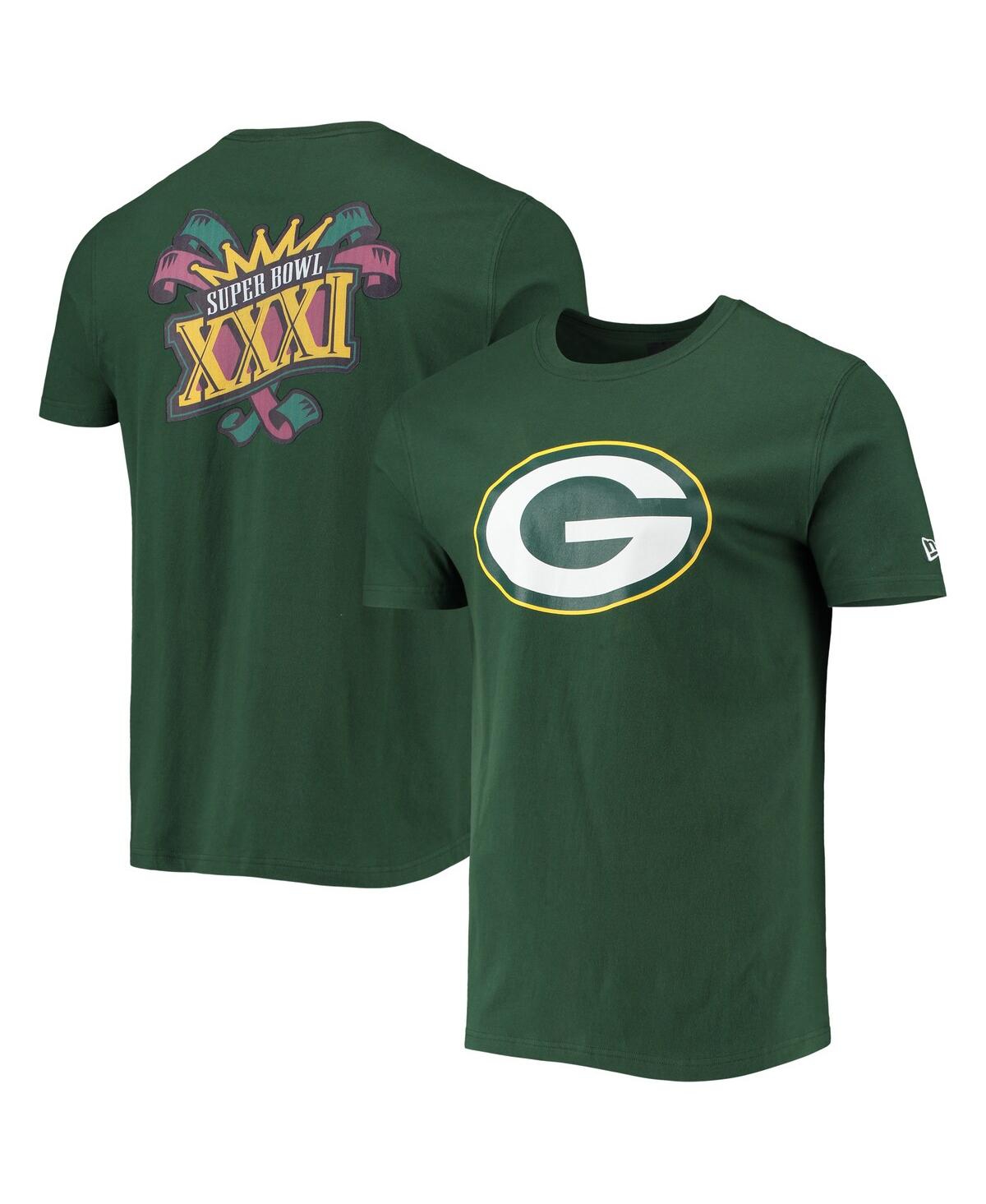 Shop New Era Men's  Green Green Bay Packers Patch Up Collection Super Bowl Xxxi T-shirt
