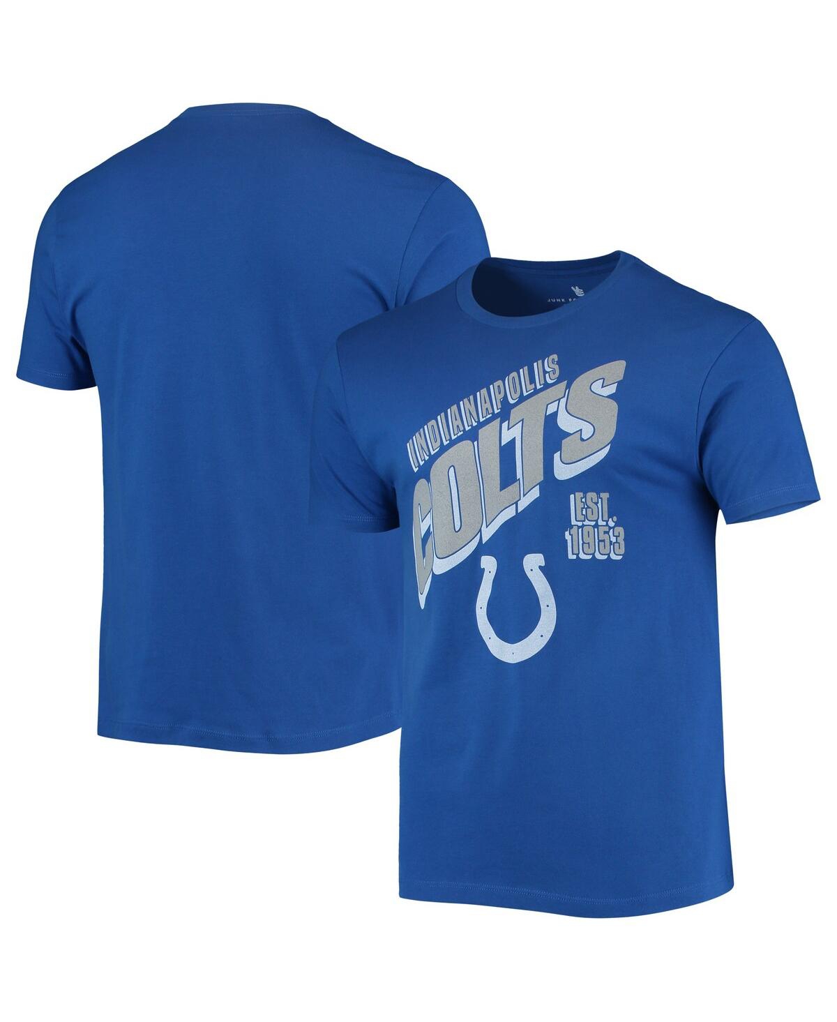 Shop Junk Food Men's  Royal Indianapolis Colts Slant T-shirt