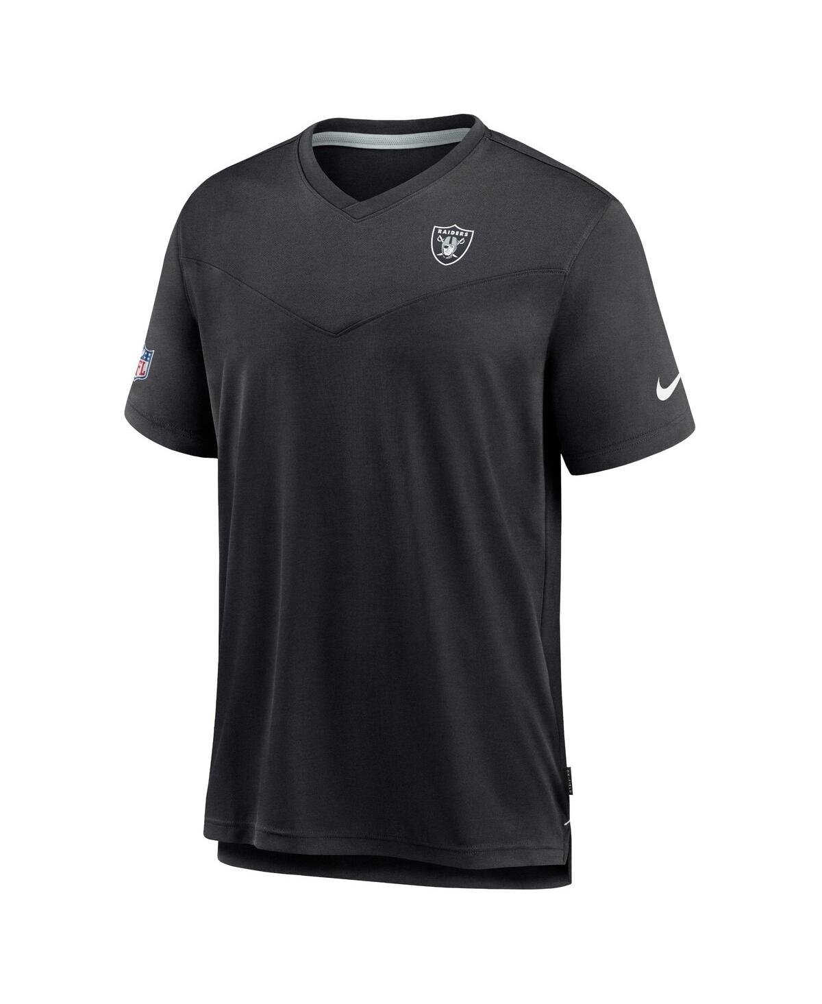 Men's NikeLas Vegas Raiders 2022 Sideline Coach Chevron Lock Up Performance V-Neck T-shirt - Black
