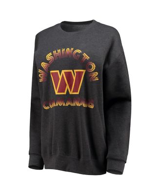 Women's Heathered Charcoal Washington Commanders Oversized Fleece Pullover Sweatshirt