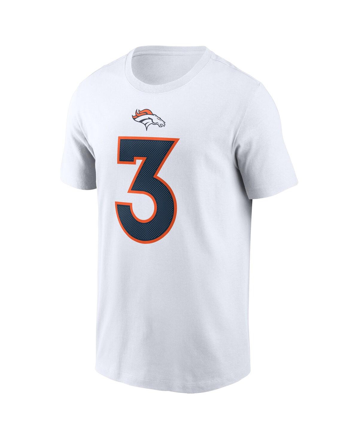 Nike Men's  Russell Wilson White Denver Broncos Player Name & Number T-shirt In White
