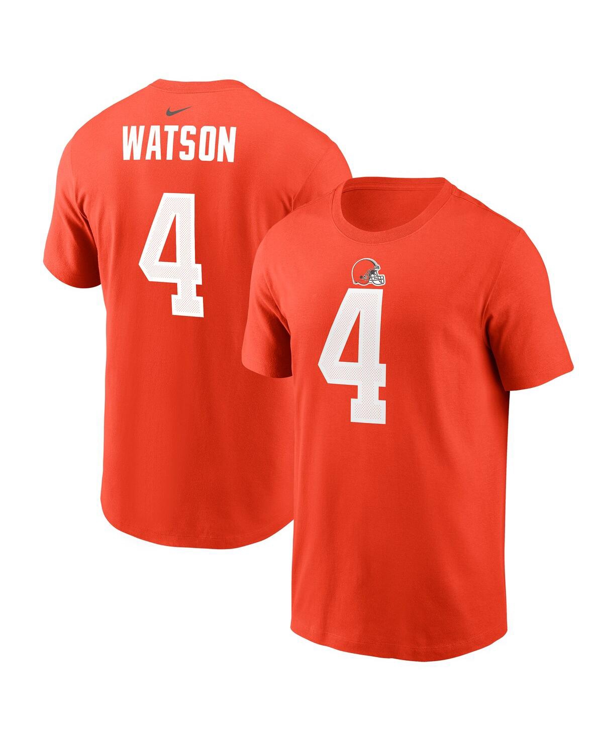 Nike Men's  Deshaun Watson Orange Cleveland Browns Player Name & Number T-shirt In Orange