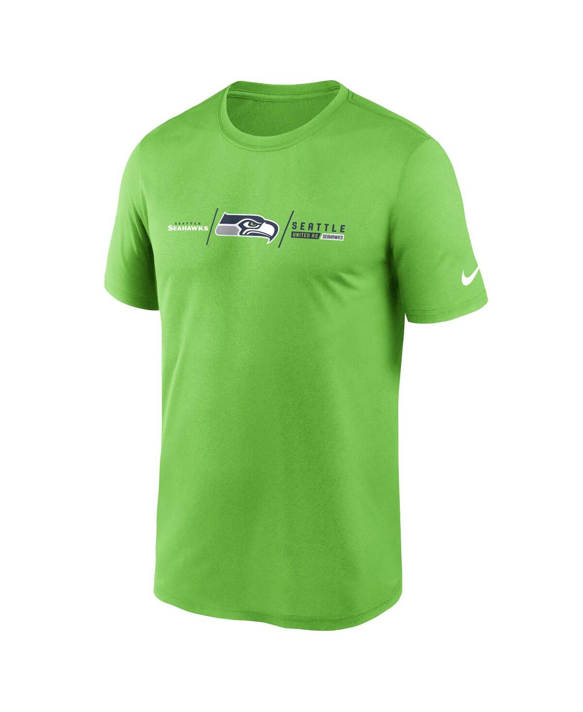 Nike Neon Green Seattle Seahawks Horizontal Lockup Legend Performance T-shirt In Neon Green