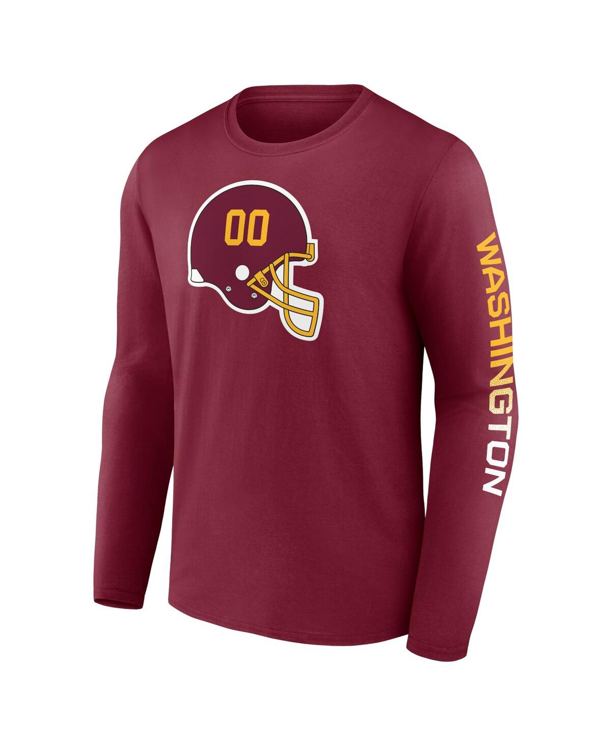 Shop Fanatics Men's  Burgundy Washington Football Team Clear Sign Long Sleeve T-shirt
