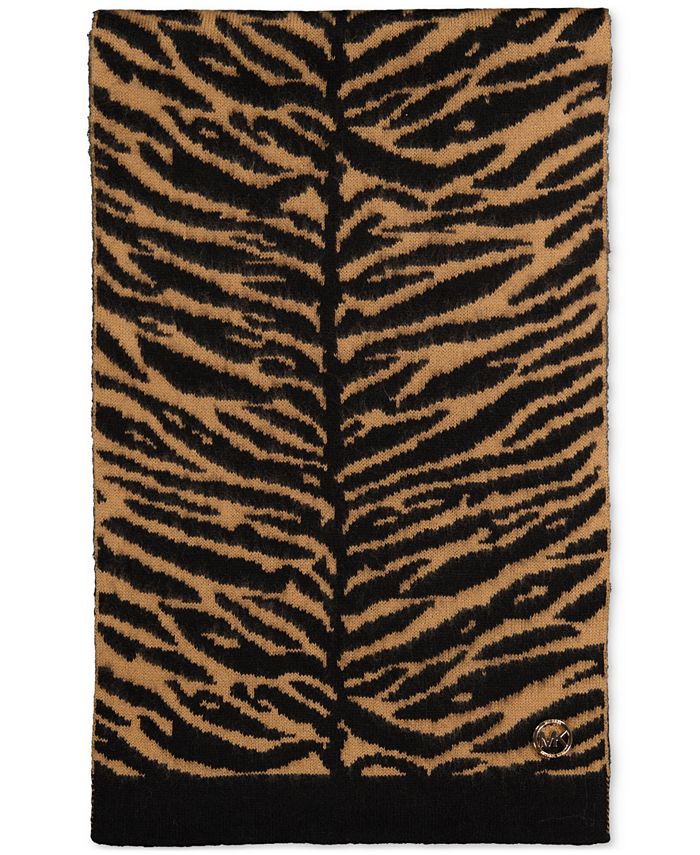 Michael Kors Women's Tiger-Stripe Knit Scarf & Reviews - Macy's