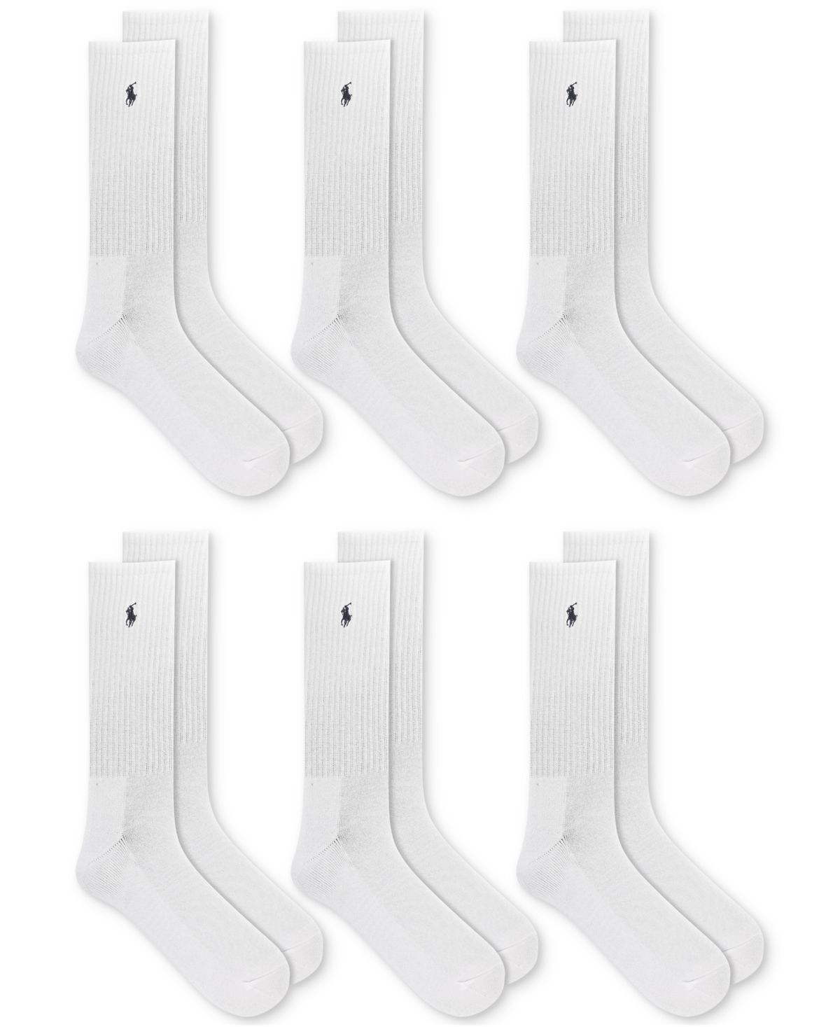 Polo Ralph Lauren Men's 6-pk. Performance Sport Crew Socks In White
