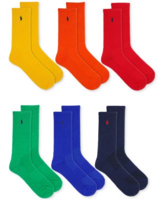 Polo Ralph Lauren Men S 6 Pk Performance Colorful Crew Socks Macy S   22501801 Fpx.tif