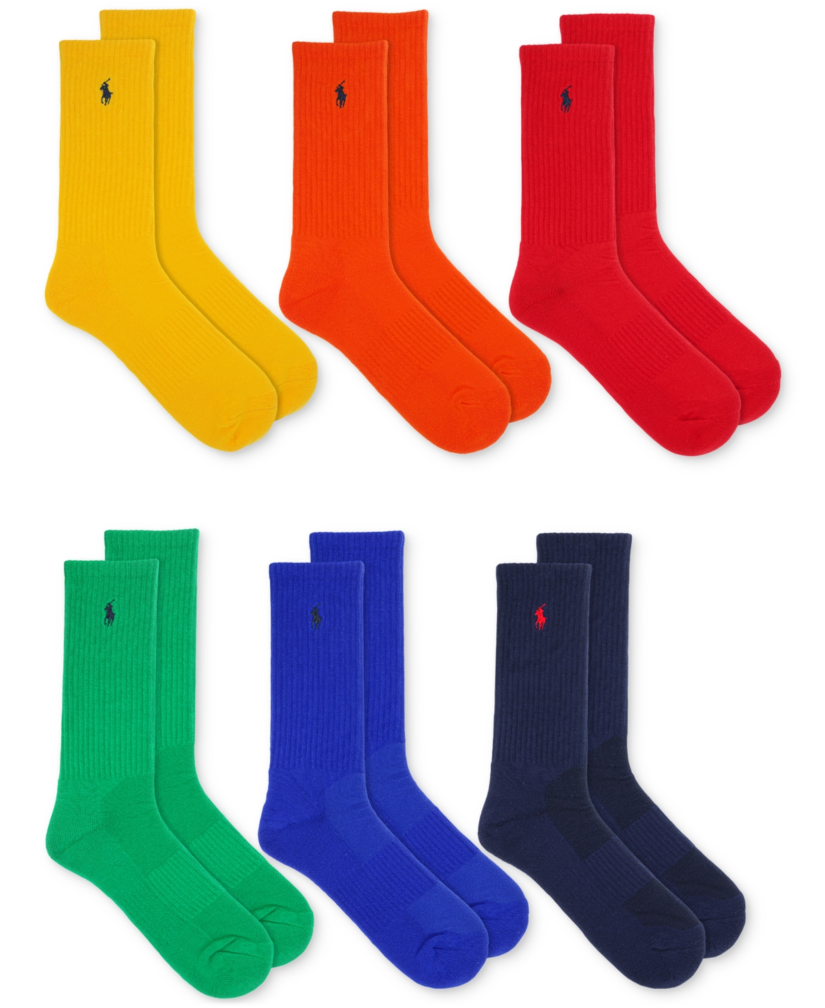 Polo Ralph Lauren Men's 6-pk. Performance Colorful Crew Socks In Asst