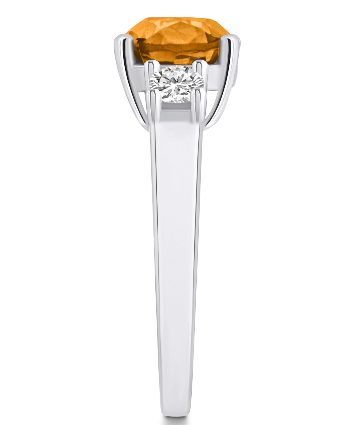 Macy's(2 ct. t.w.) and Diamond (1/3 ct. t.w.) Ring in 14K White Gold - Citrine