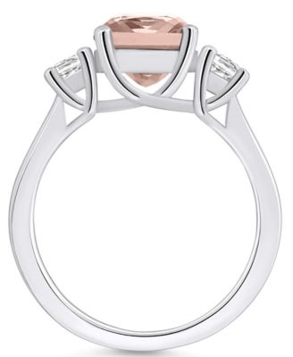 Morganite (2 ct. t.w.) and Diamond (1/3 ct. t.w.) Ring in 14K White Gold