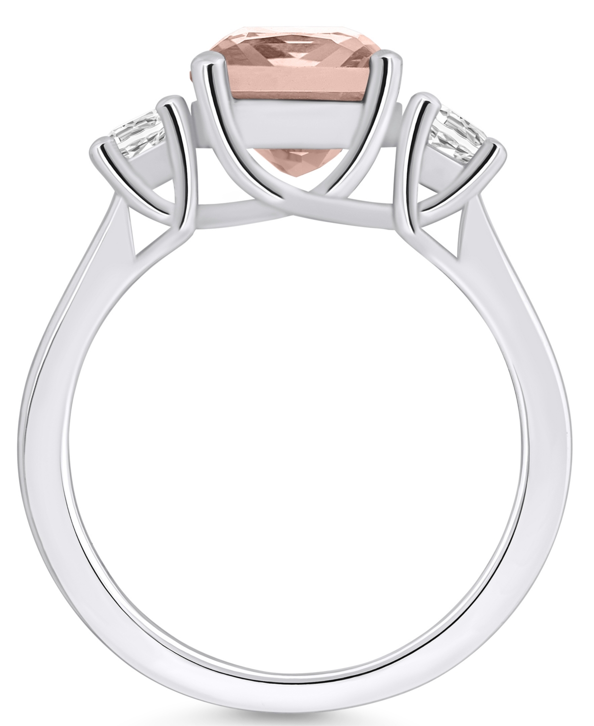 Macy's(2 ct. t.w.) and Diamond (1/3 ct. t.w.) Ring in 14K White Gold - Morganite
