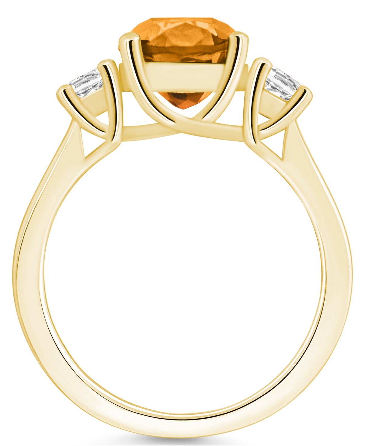 Macy's(2 ct. t.w.) and Diamond (1/3 ct. t.w.) Ring in 14K Yellow Gold - Citrine
