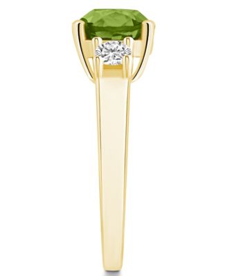 Peridot (2-3/8 ct. t.w.) and Diamond (1/3 ct. t.w.) Ring in 14K Yellow Gold