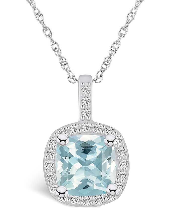 Macy's aquamarine pendant top