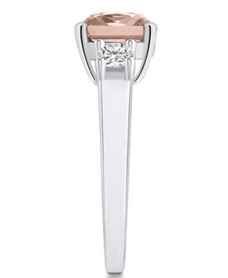 Morganite (2 ct. t.w.) and Diamond (1/3 ct. t.w.) Ring in 14K White Gold