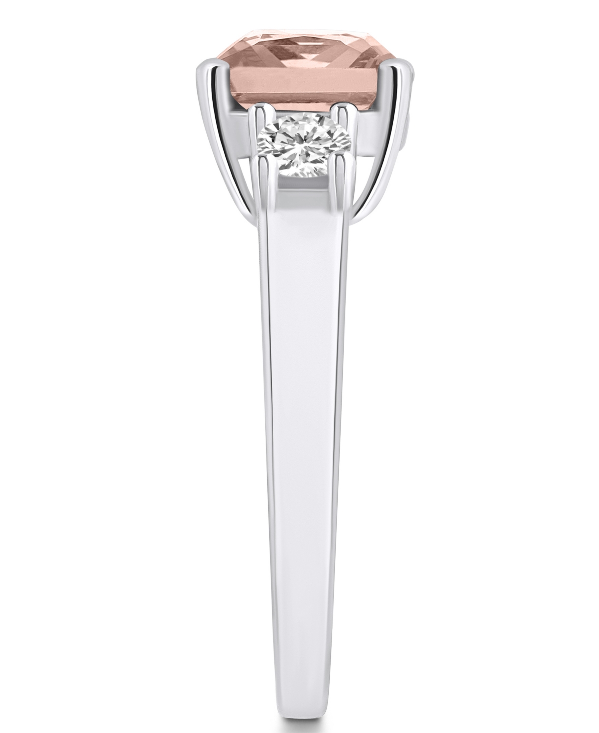 Macy's(2 ct. t.w.) and Diamond (1/3 ct. t.w.) Ring in 14K White Gold - Morganite