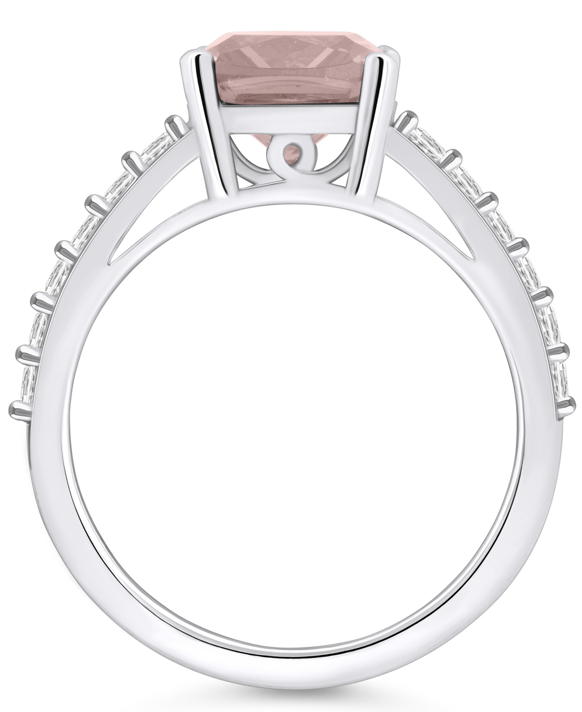 Macy's(2 Ct. T.w.) and Diamond (1/3 Ct. T.w.) Ring in 14K White Gold - Morganite