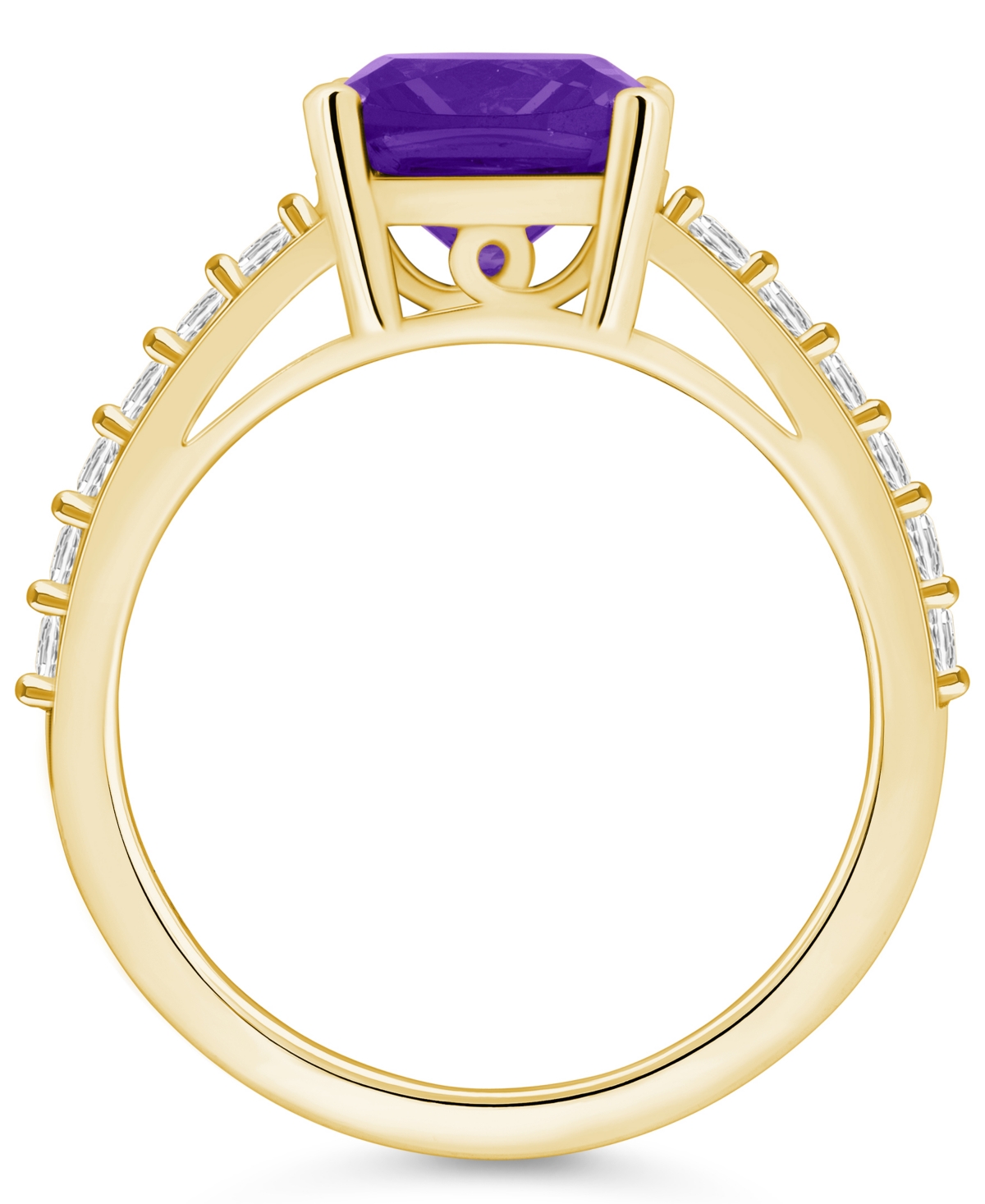 Macy's(2 Ct. T.w.) and Diamond (1/3 Ct. T.w.) Ring in 14K Yellow Gold - Amethyst