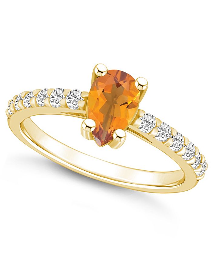 Macy s Citrine 7 8 Ct. T.W. and Diamond 1 3 Ct. T.W. Ring in