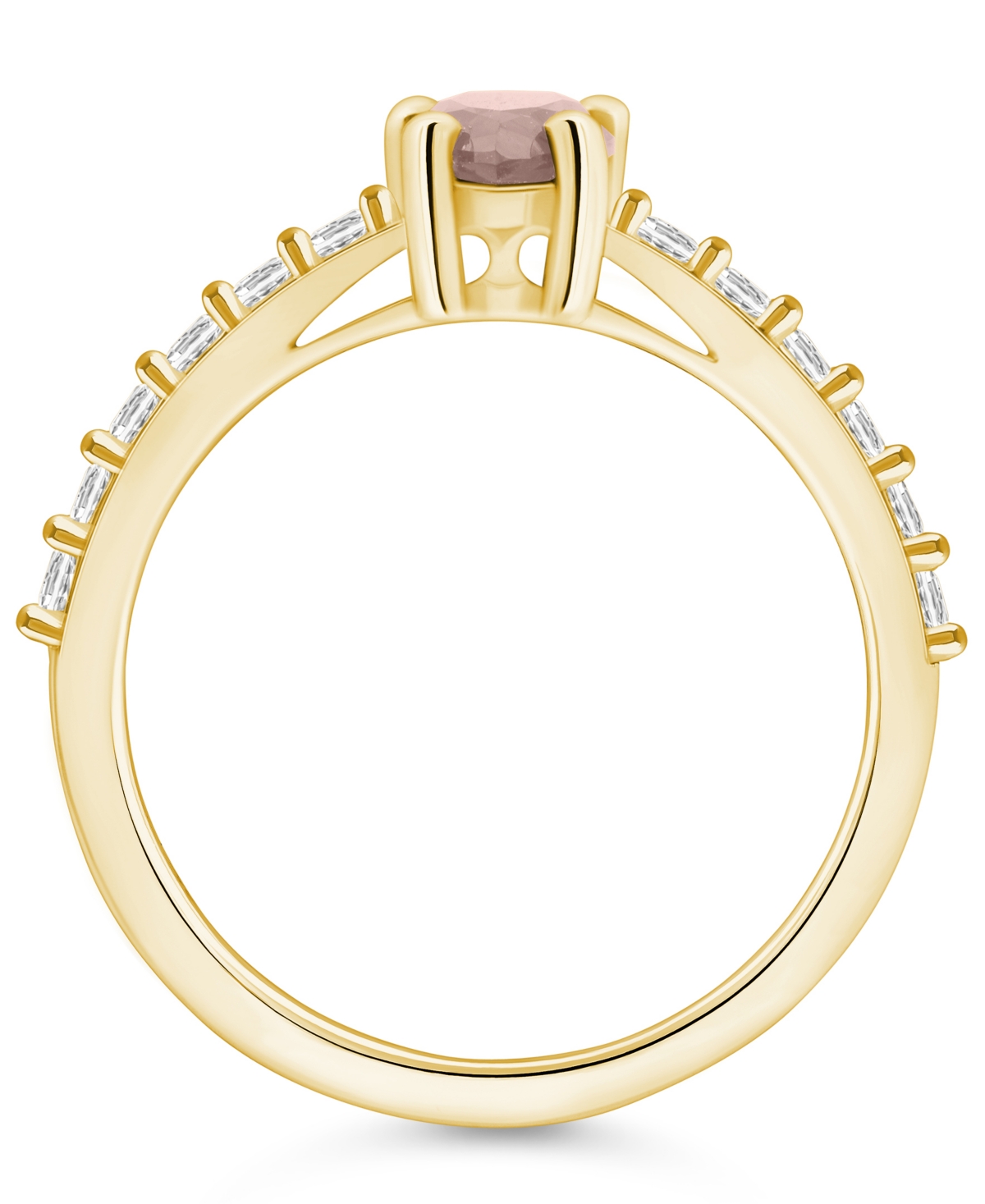 Macy's(3/4 Ct. T.w.) and Diamond (1/3 Ct. T.w.) Ring in 14K Yellow Gold - Morganite