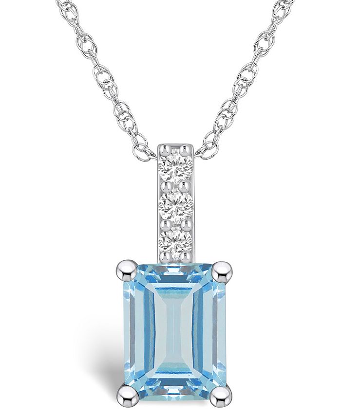 Macy's aquamarine best sale pendant