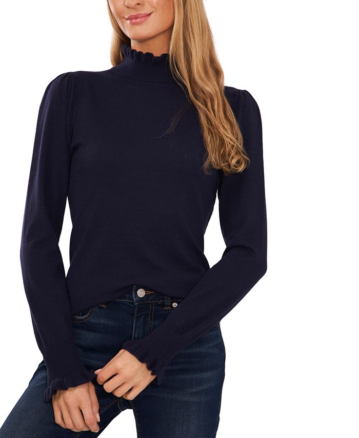 Women's mock neck 2025 long sleeve top