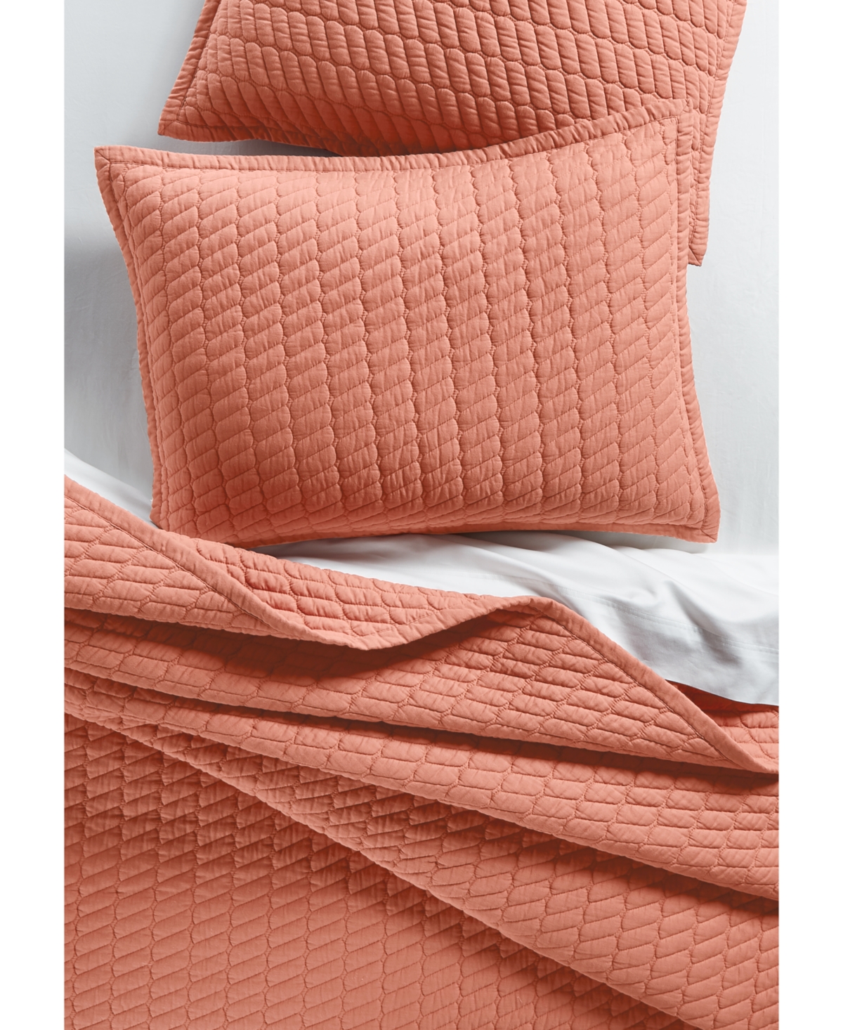 Oake Voile Quilt, King, Created For Macy's Bedding In Terrocotta ModeSens