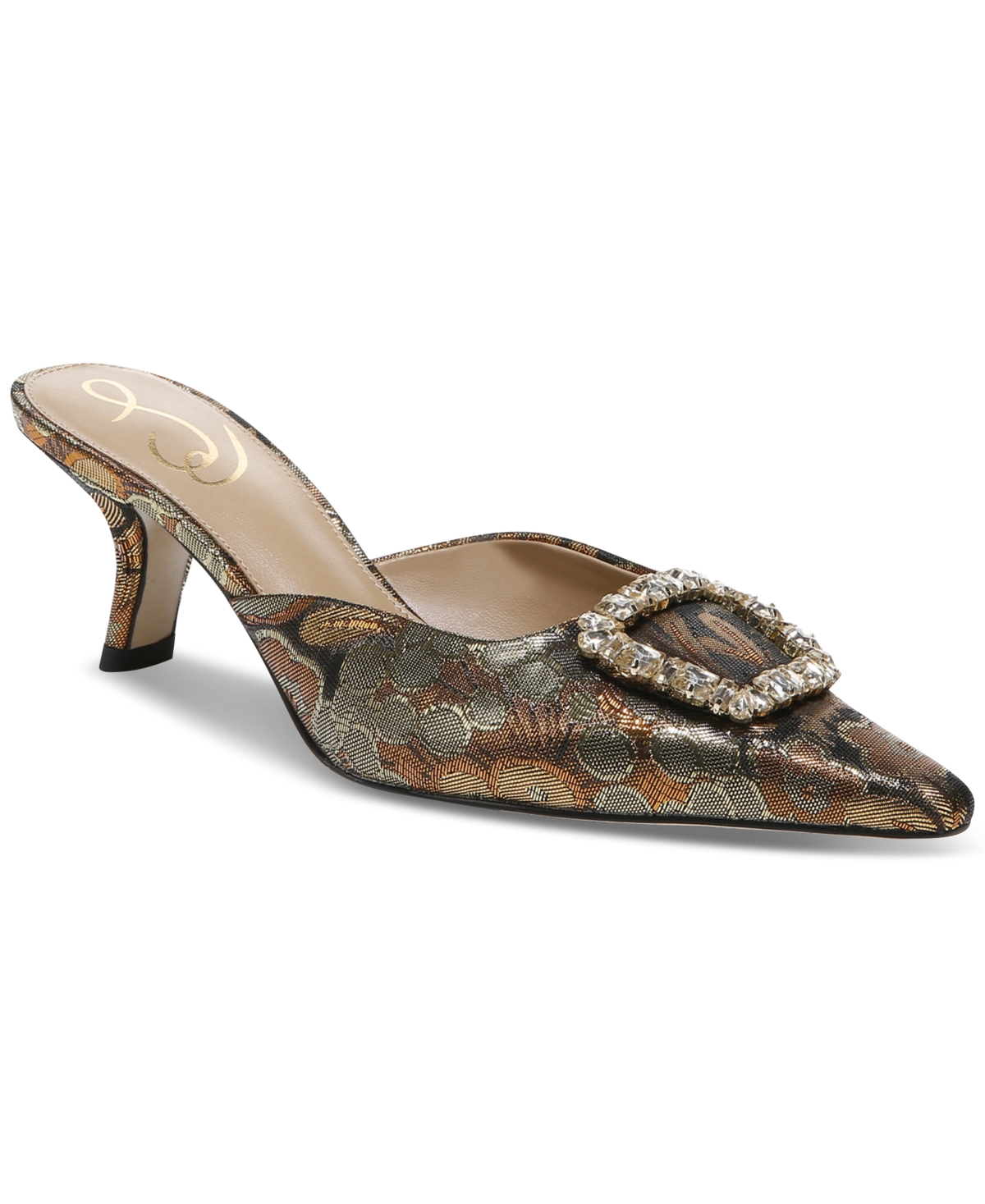 SAM EDELMAN WOMEN'S BRIT EMBELLISHED-BUCKLE DRESS MULES WOMEN'S SHOES