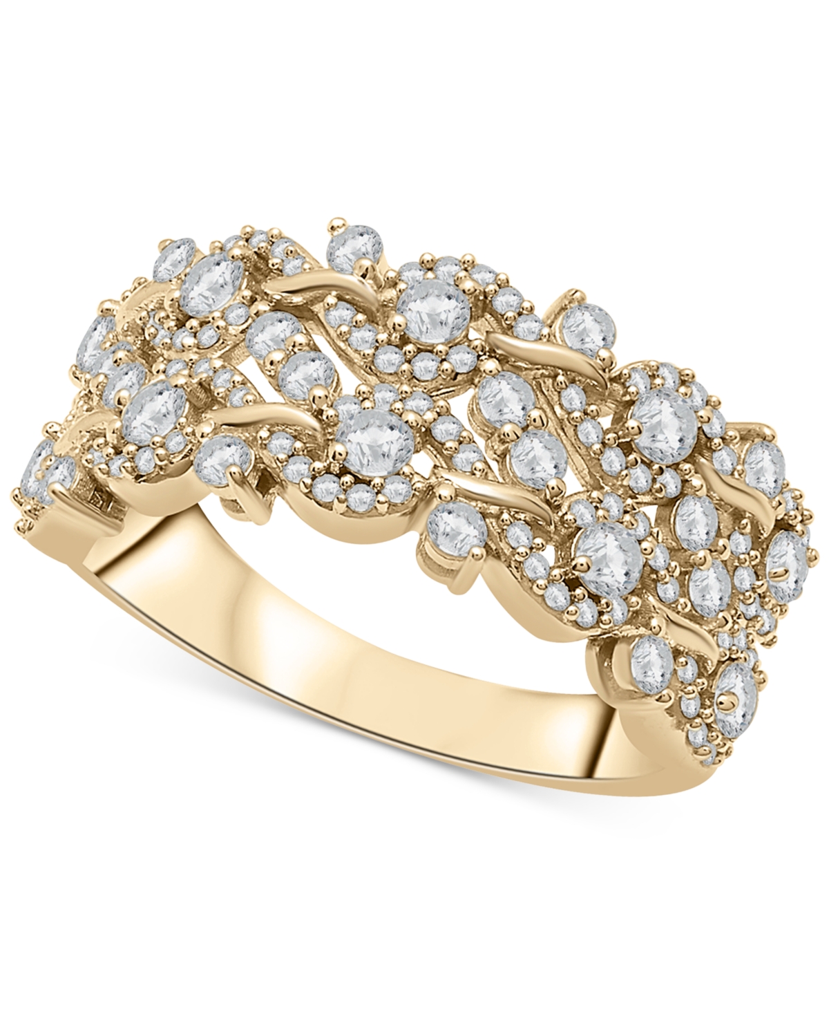 Diamond Swirl Cluster Statement Ring (1 ct. t.w.) in 14k Gold, Created for Macy's - Yellow Gold