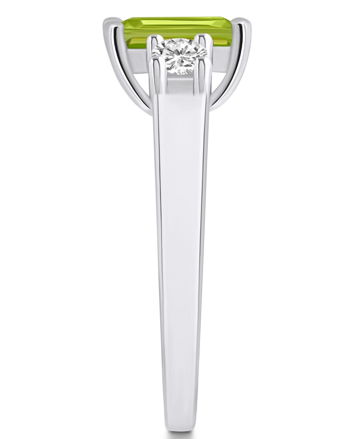 Macy'sand Diamond Ring (1-3/4 ct.t.w and 1/4 ct.t.w) 14K White Gold - Peridot