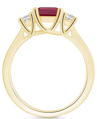 Garnet and Diamond Ring (2 ct.t.w and 1/4 ct.t.w) 14K Yellow Gold