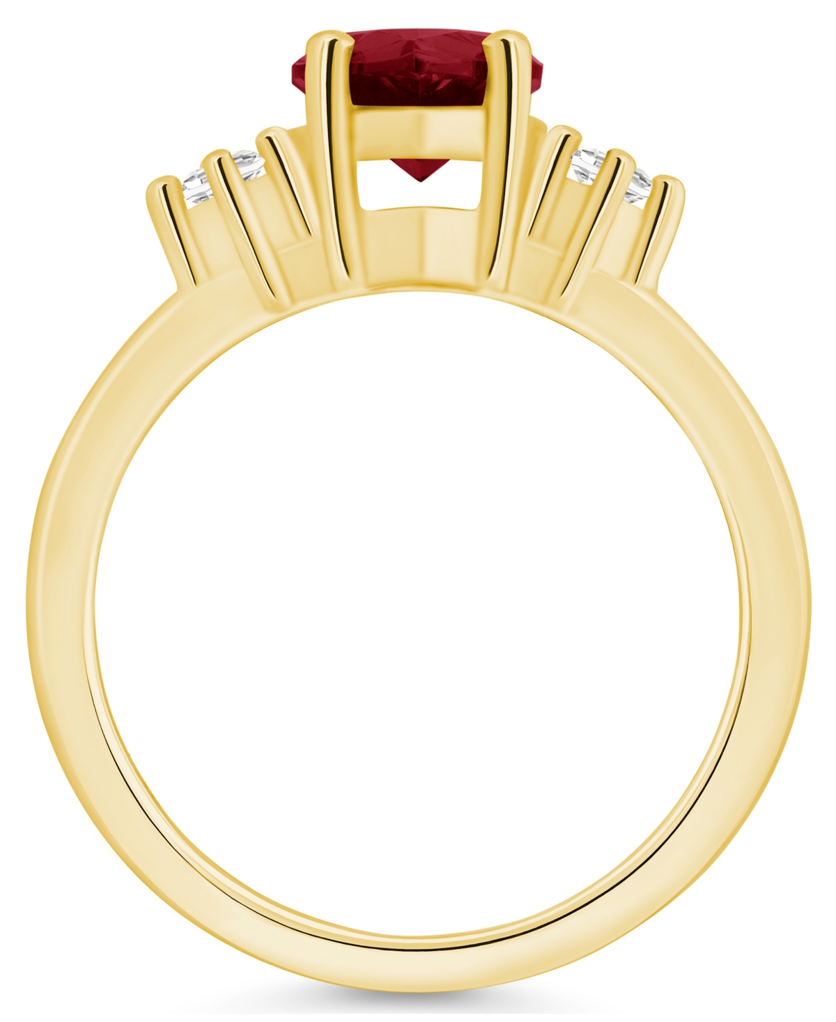 Macy'sand Diamond Ring (1-3/4 ct.t.w and 1/10 ct.t.w) 14K Yellow Gold - Garnet
