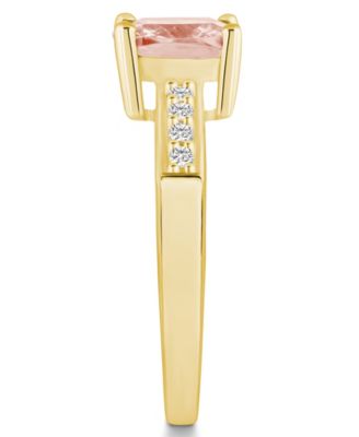 Morganite and Diamond Ring (2 ct.t.w and 1/8 ct.t.w) 14K Yellow Gold