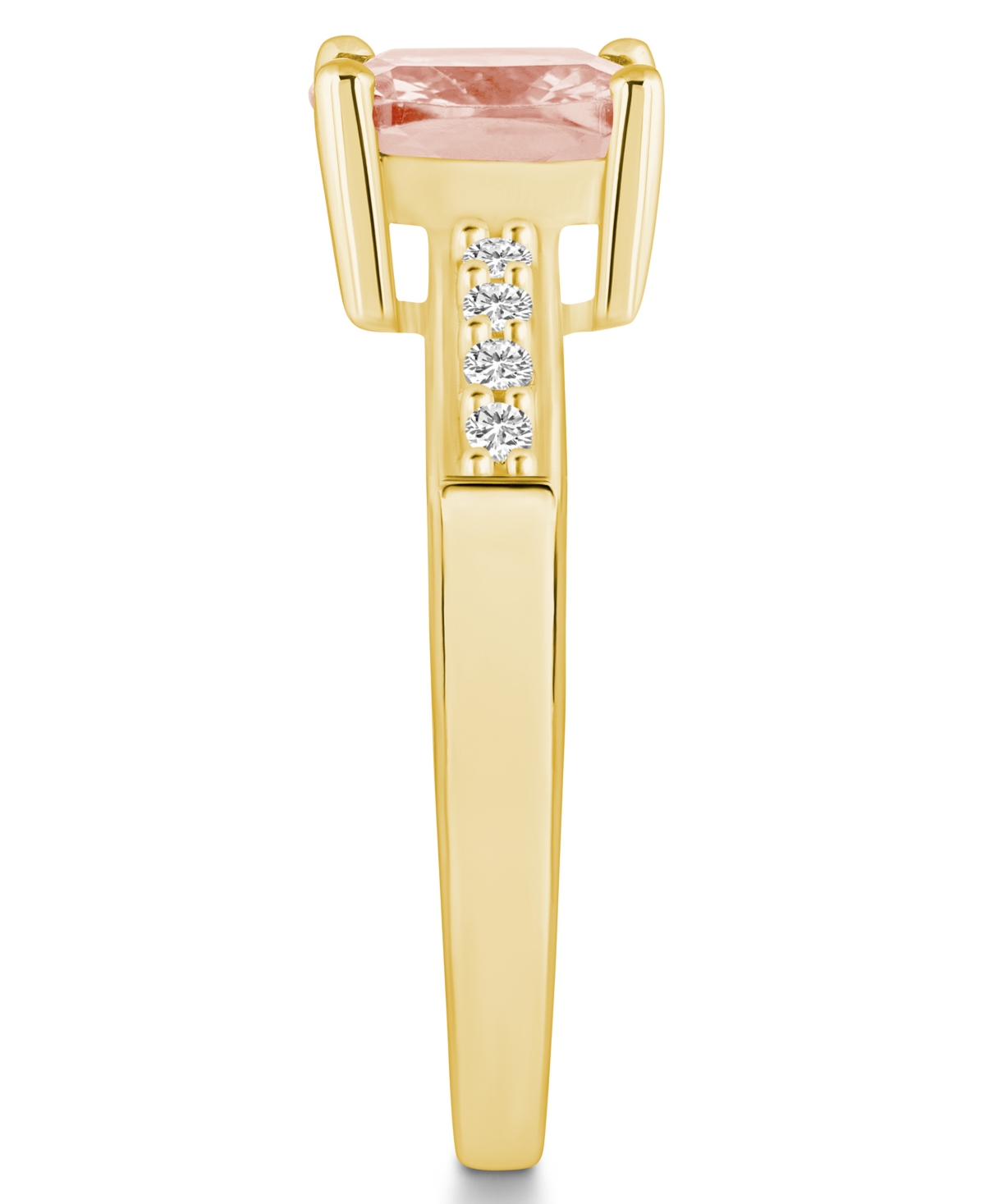 Macy'sand Diamond Ring (2 ct.t.w and 1/8 ct.t.w) 14K Yellow Gold - Morganite