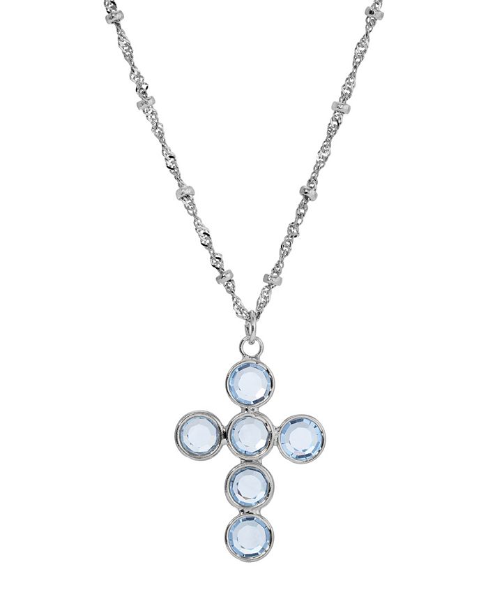 Macys side online cross necklace