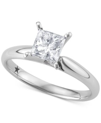 Macy's Diamond Princess-Cut Solitaire Engagement Ring (1 ct. t.w.) in ...