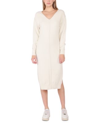 Black Tape - Women's Exposed-Seam Sweater Midi Dress