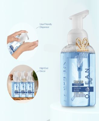 Hand Foaming Soap in Ocean Bliss, Moisturizing Hand Soap with Flawless Crystal Heart Bracelet - Hand Wash Set, 4 Piece