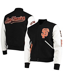 Men's Black, White San Francisco Giants Varsity Logo Full-Zip Jacket