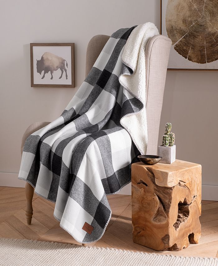 Pendleton Plaid Cotton Sherpa Throw Blanket, 50" x 70" Macy's
