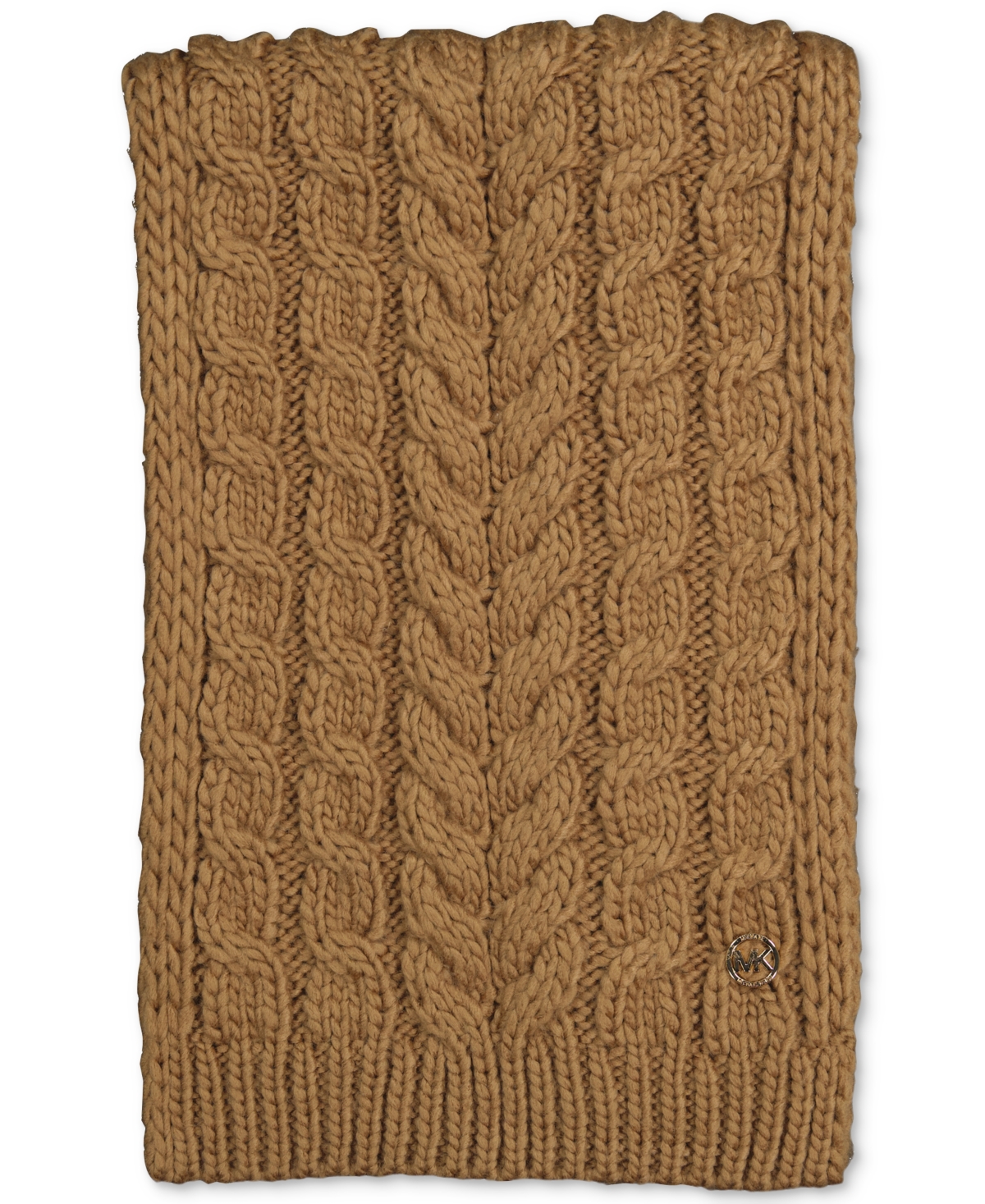 Michael Kors Michael  Women's Moving Cables Knit Scarf In Dark Camel