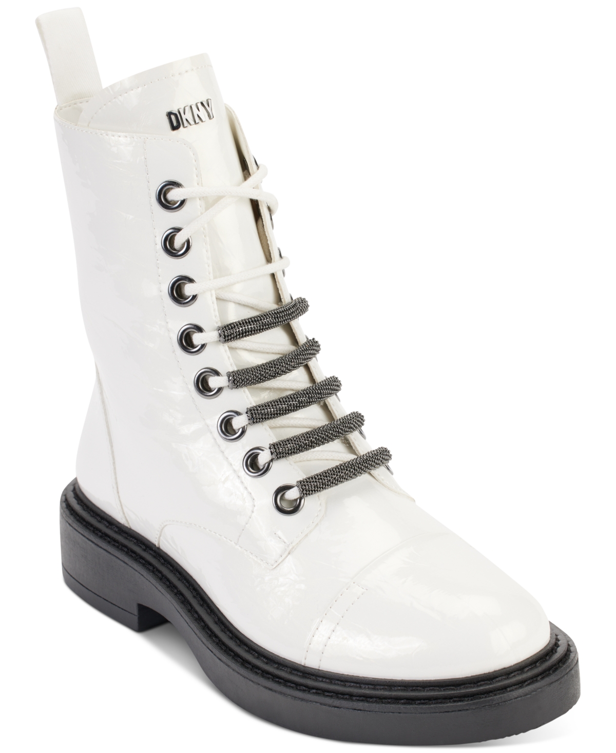 Dkny Women's Malaya Lace-up Boots In White