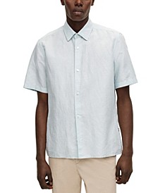 BOSS Men's Regular-Fit Linen and Cotton Shirt