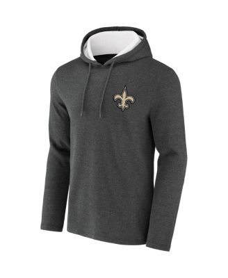 Men's NFL x Darius Rucker Collection by Heathered Charcoal New Orleans Saints Waffle Knit Pullover Hoodie