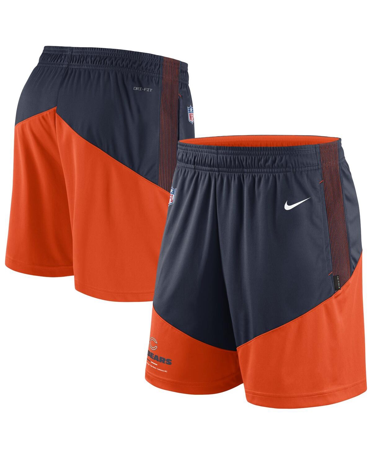 Shop Nike Men's  Navy, Orange Chicago Bears Primary Lockup Performance Shorts In Navy,orange