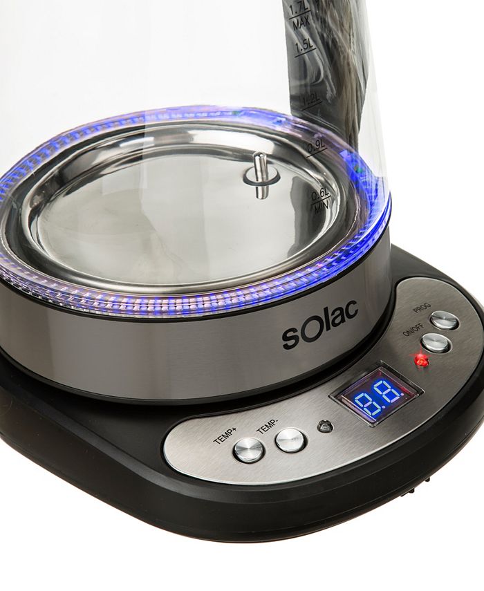 SOLAC Aroa Premium Cordless Glass Electric Brew Kettle with Adjustable