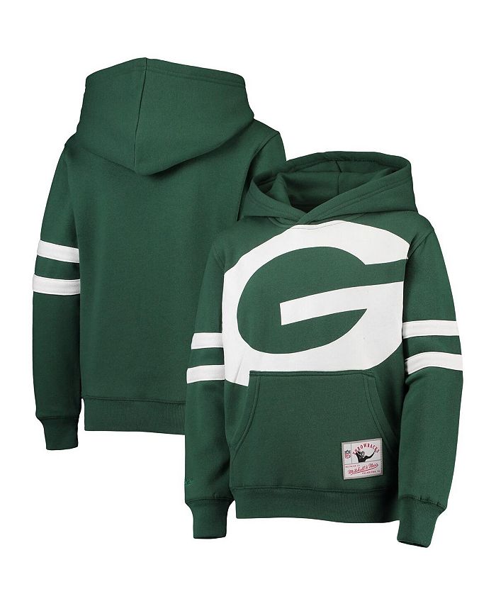 Mitchell & Ness Big Boys Green Green Bay Packers Big Face Pullover