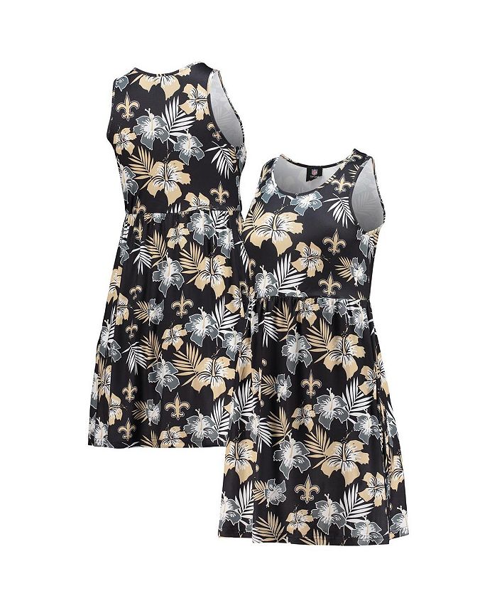 FOCO Women's Black New Orleans Saints Floral Sundress Macy's